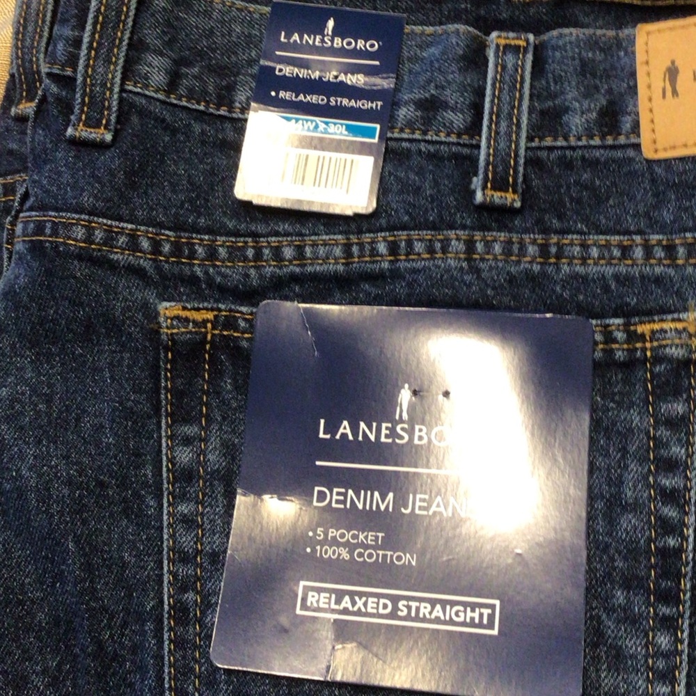Lanesboro Relaxed Straight Men's Dark Blue Jeans NWT